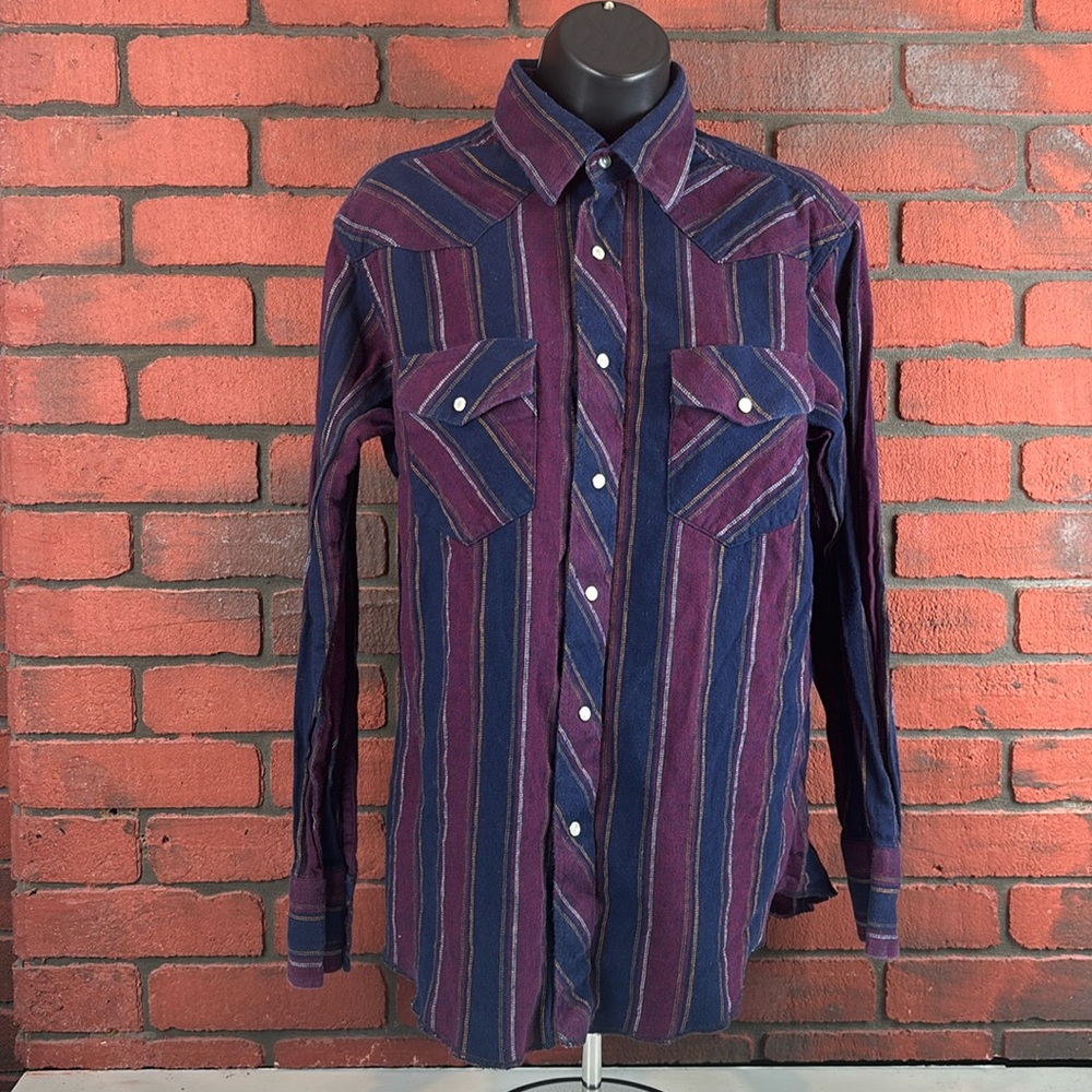 Wrangler Shirt Womens Medium Western Flannel Button Down‎